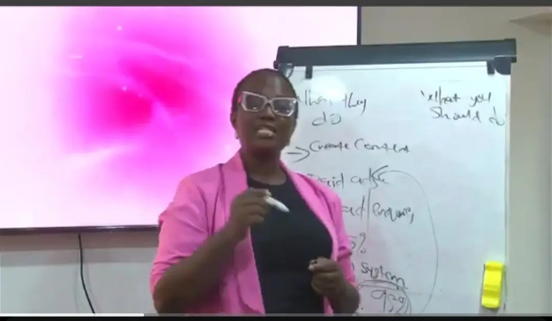Blessing teaching a live session